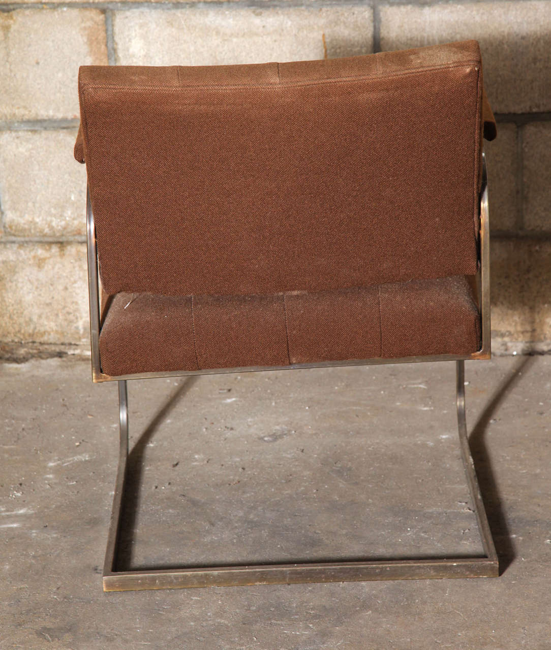 Vintage Brno Style Armchair in Bronzed Steel For Sale 1