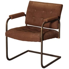 Vintage Brno Style Armchair in Bronzed Steel