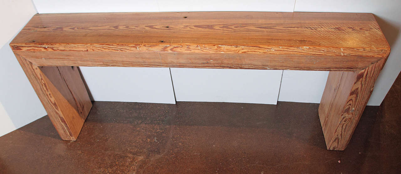 reclaimed english beam large console table