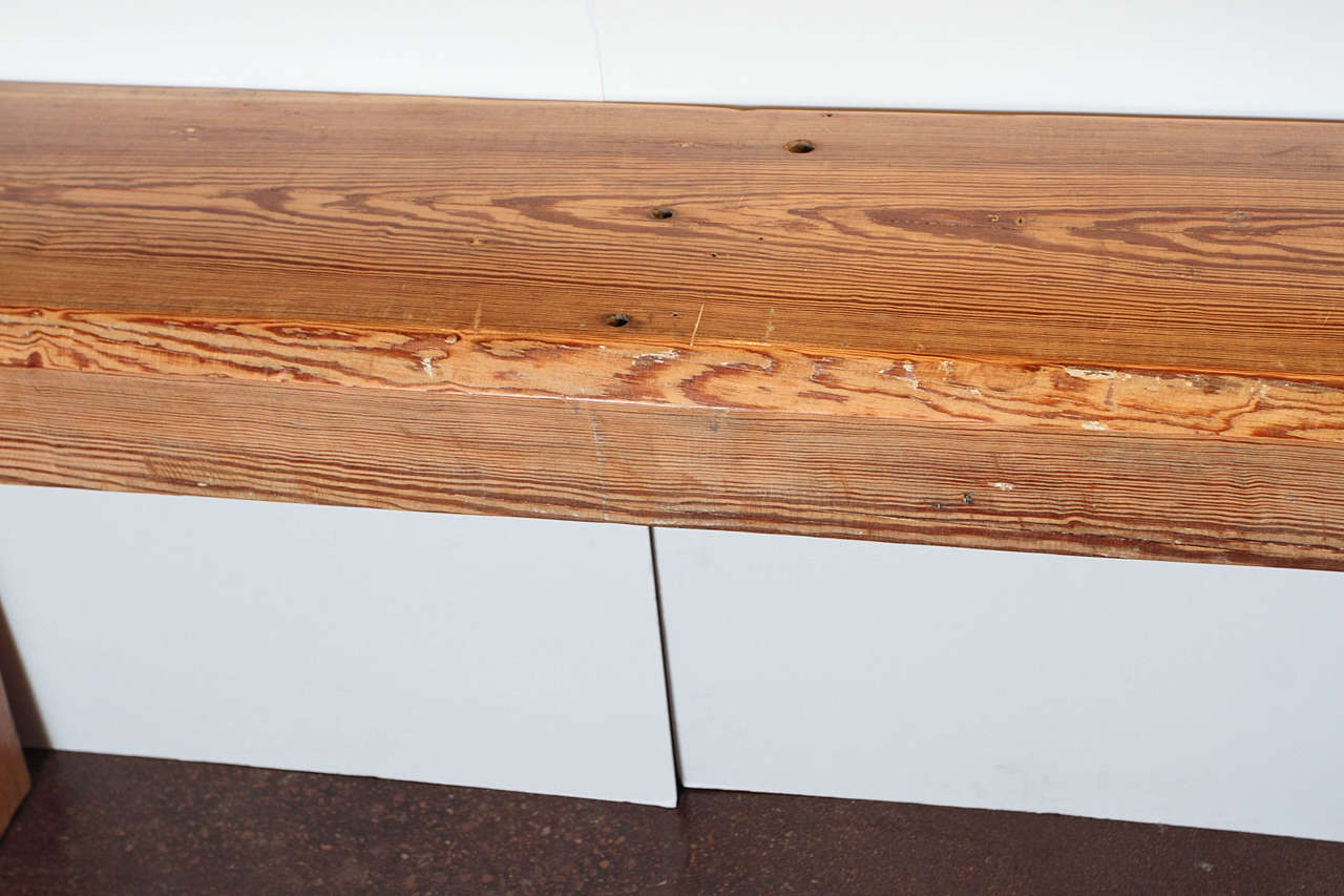 wood beam console table