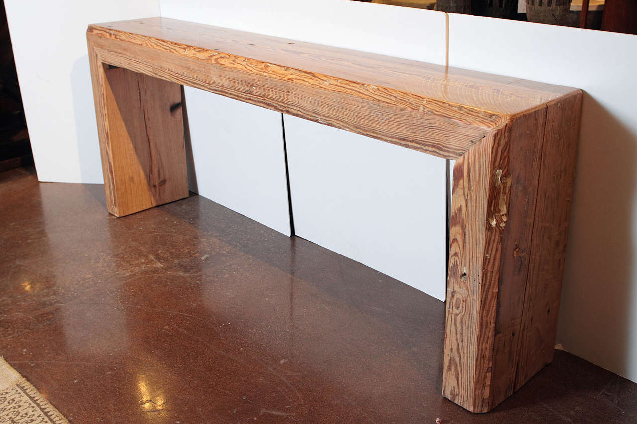 Console Table from Reclaimed Pine Beams 1