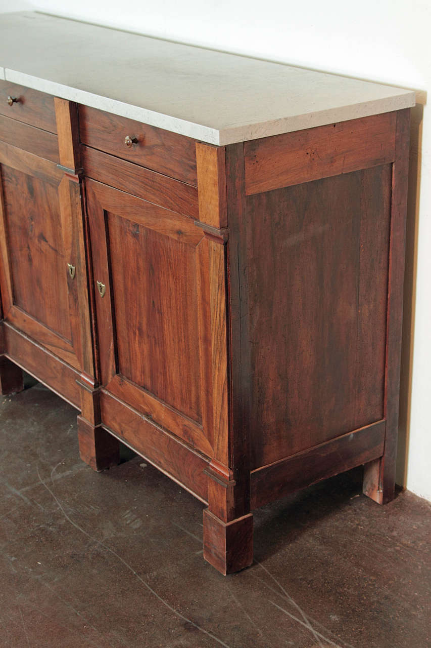 C.1900 Three Door French Walnut Enfilade with 1.5