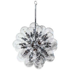 1960s Lightolier Chrome "Sputnik" Pendant with Twenty Eight Glass Globes 4
