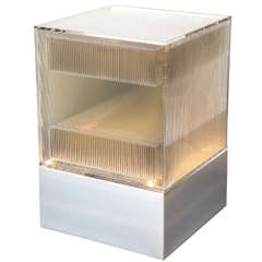 1970's Neal Small Substantial Op Art Illuminated Lucite Table Lamp Sculpture