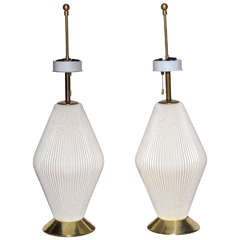 pair of Off White Gerald Thurston Ceramic Lamps