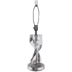 Herbert Ritts for Astrolite California Modern Clear Acrylic Twist Table Lamp 