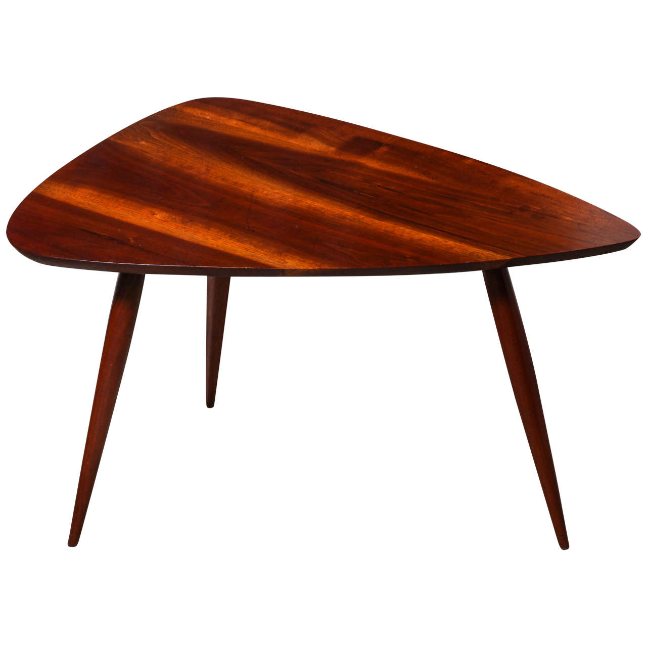 Phillip Lloyd Powell Black Walnut Chevron Occasional Table, Circa 1960