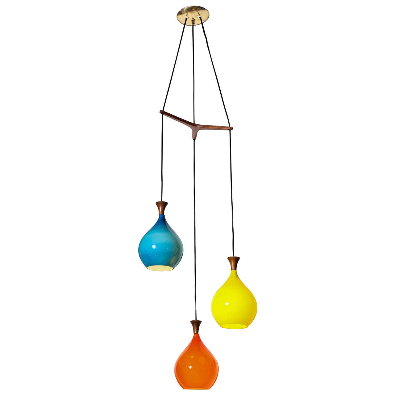 Holmegaard Cased Glass Hanging Triple Pendant
