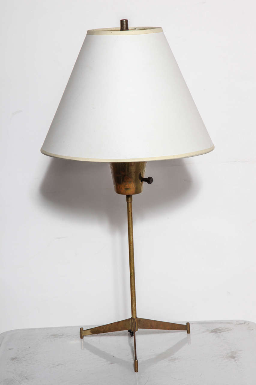 Paul McCobb Brass E-9 Tripod Table Lamp, Circa 1955 1
