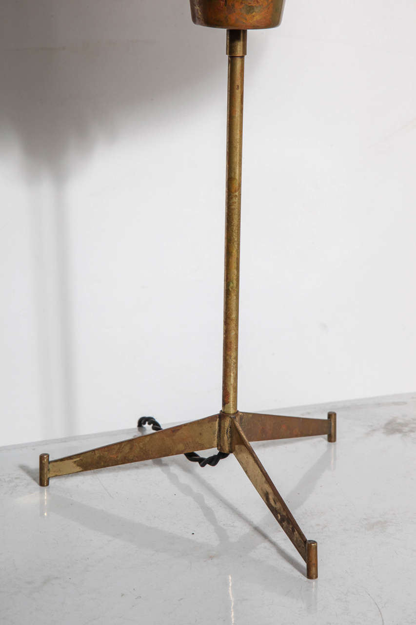 Mid-20th Century Paul McCobb Brass E-9 Tripod Table Lamp, Circa 1955