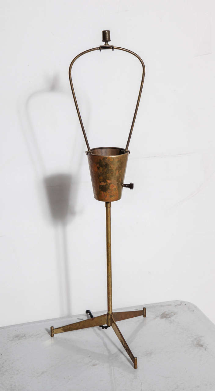 Mid-Century Modern Paul McCobb Brass E-9 Tripod Table Lamp, Circa 1955