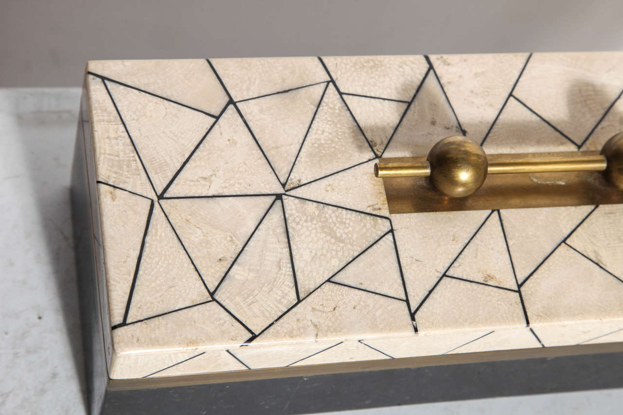 Modern Maitland-Smith Tessellated Marble Gentlemen's Accessory Box 1