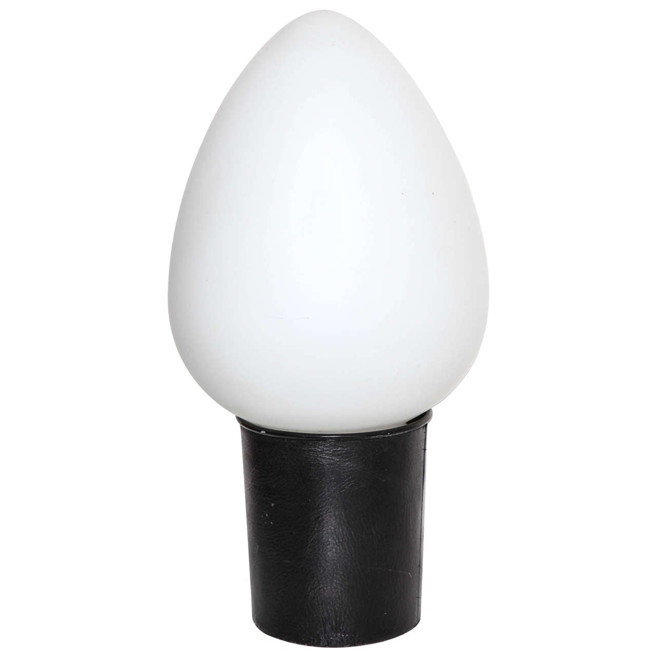 Late 1960's Laurel Lamp Co. "Pop Art" Black Egg Lamp with White Glass Shade