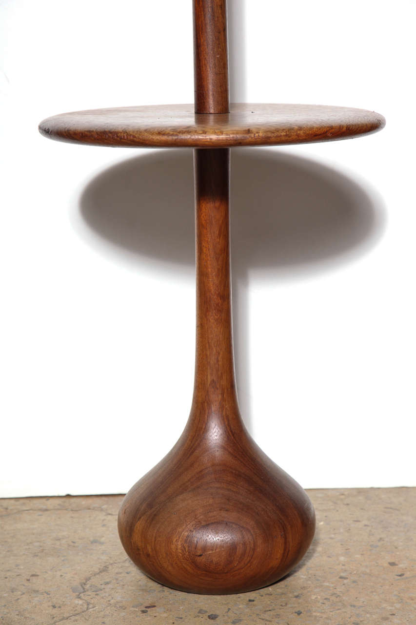 1950's Danish Modern Teak Reading Lamp and Side Table combination In Good Condition In Bainbridge, NY