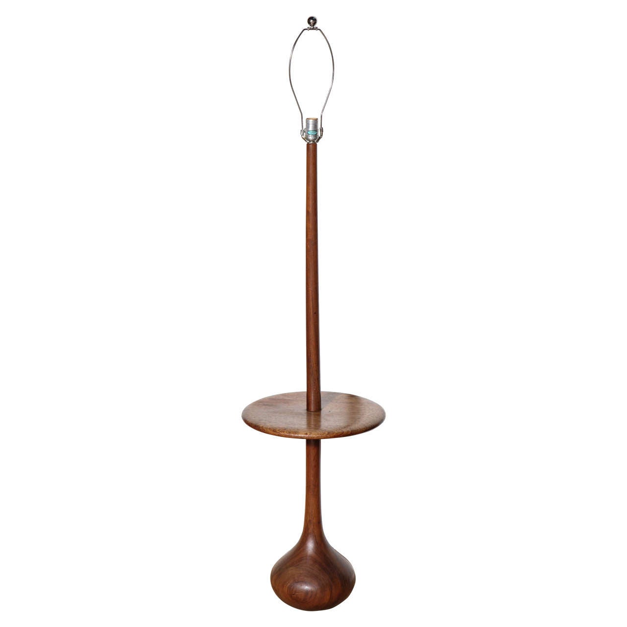 1950's Danish Modern Teak Reading Lamp and Side Table combination