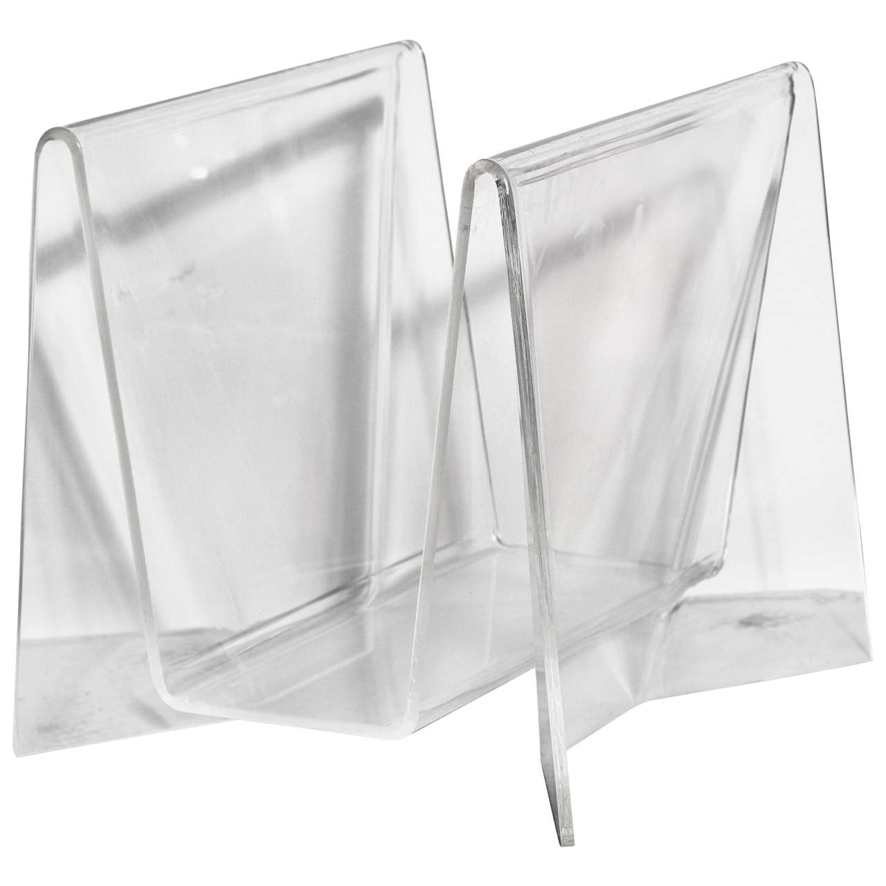 Neal Small Clear Lucite "Origami" Magazine Rack, 1970's For Sale at 1stdibs