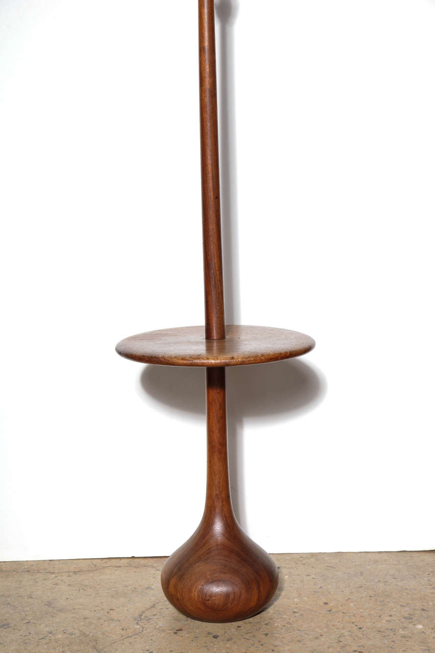 1950 s Danish Modern Teak Reading Lamp and Side Table