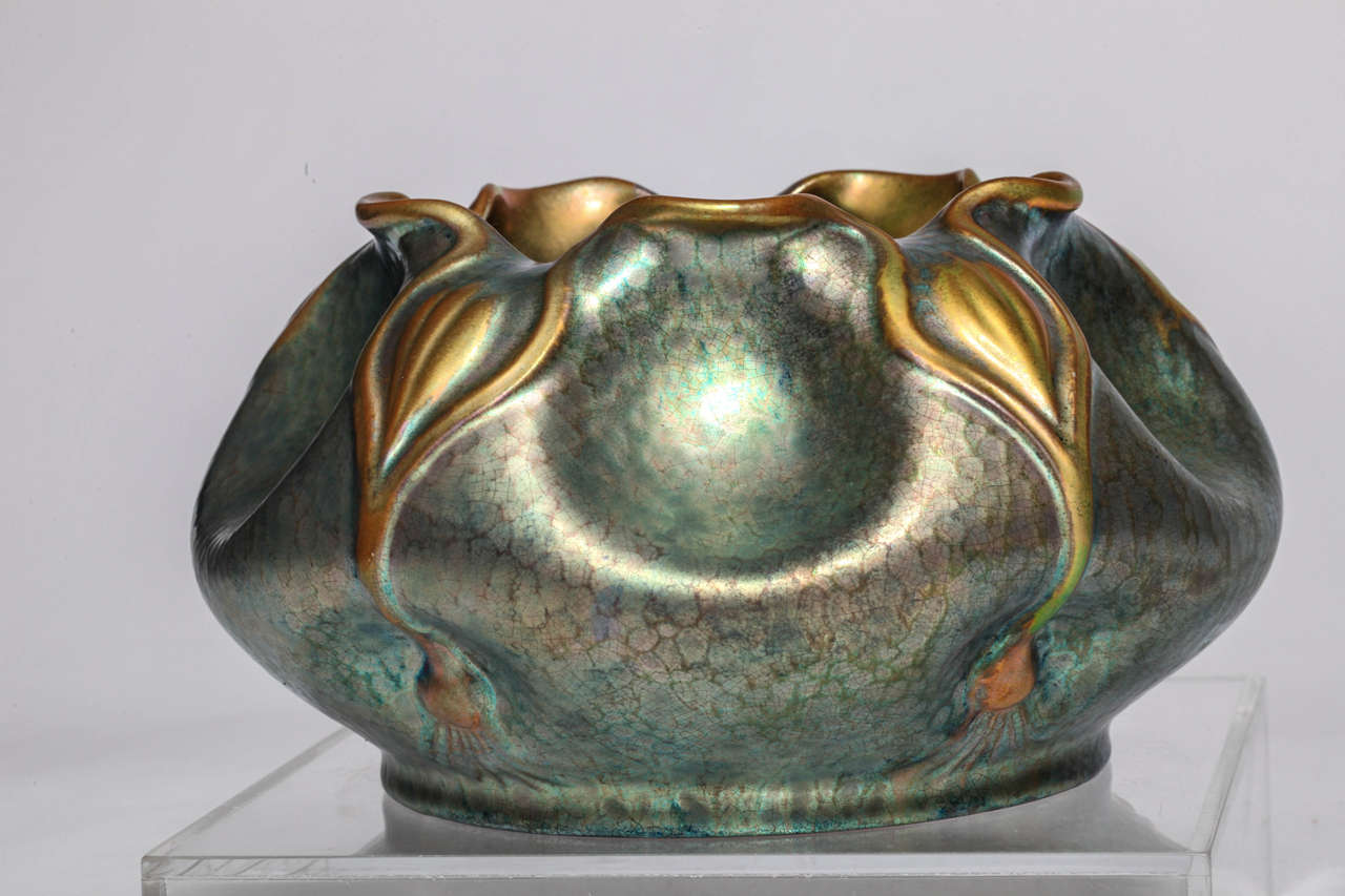 Glazed Zsolnay Secessionist Eosin Earthenware Vase, circa 1901