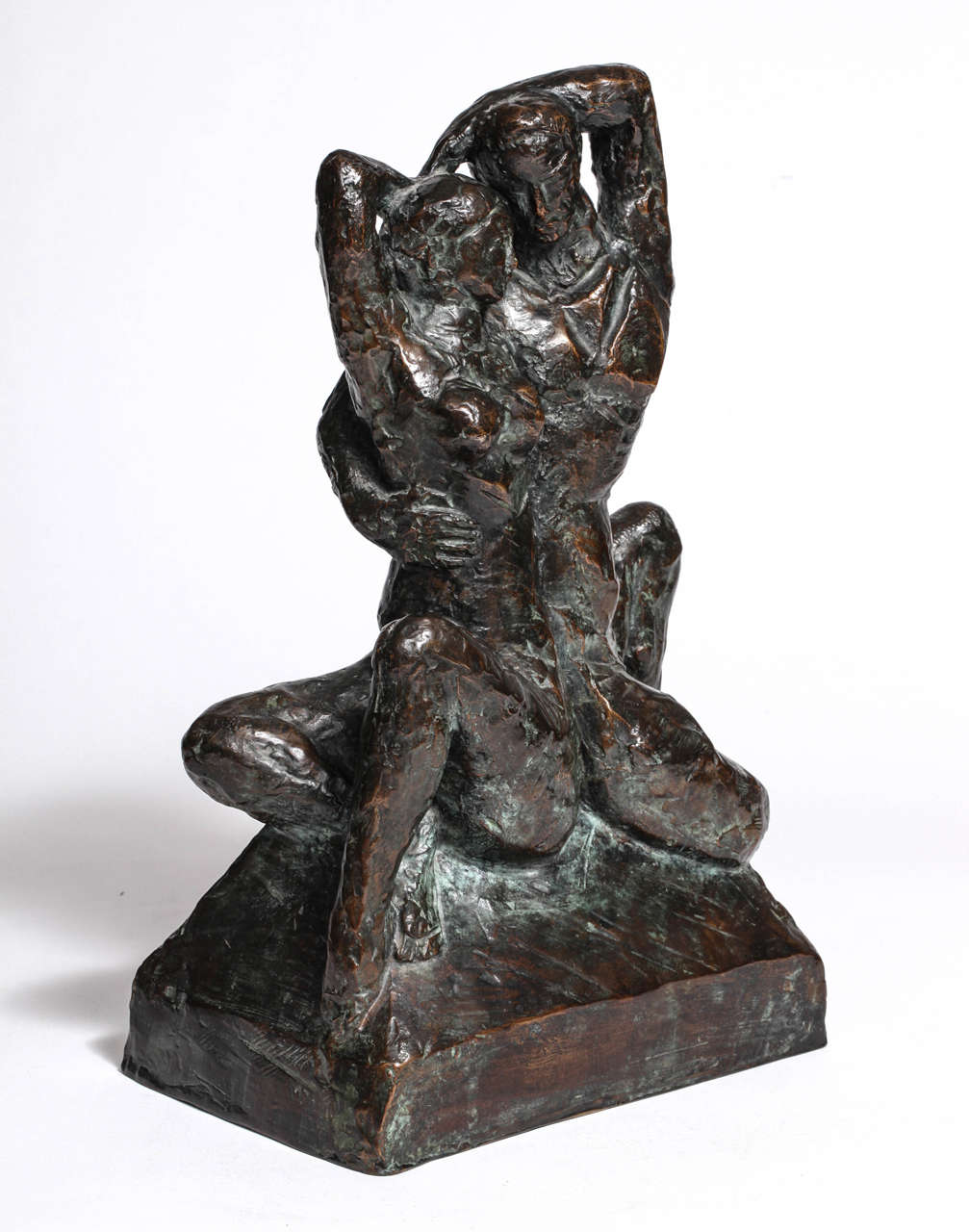 A William Zorach bronze sculpture of a nude man and woman, 