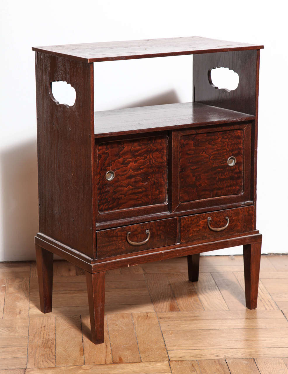 Carved and Fitted Japanese Side Table, Early 20th Century In Good Condition For Sale In New York, NY