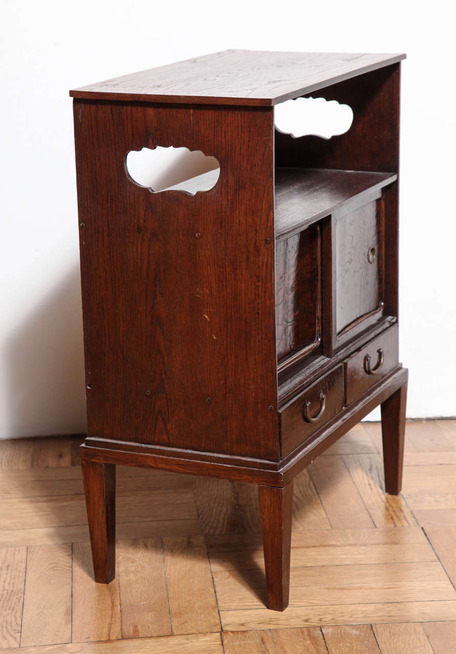 Wood Carved and Fitted Japanese Side Table, Early 20th Century For Sale
