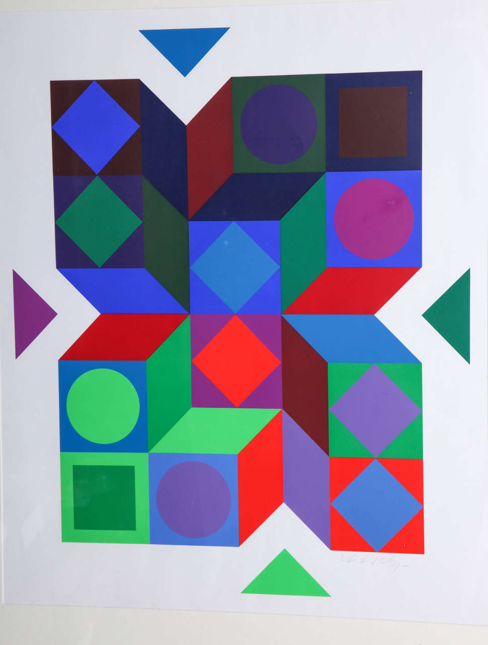 A Signed Lithograph by Victor Vasarely In Excellent Condition For Sale In New York, NY
