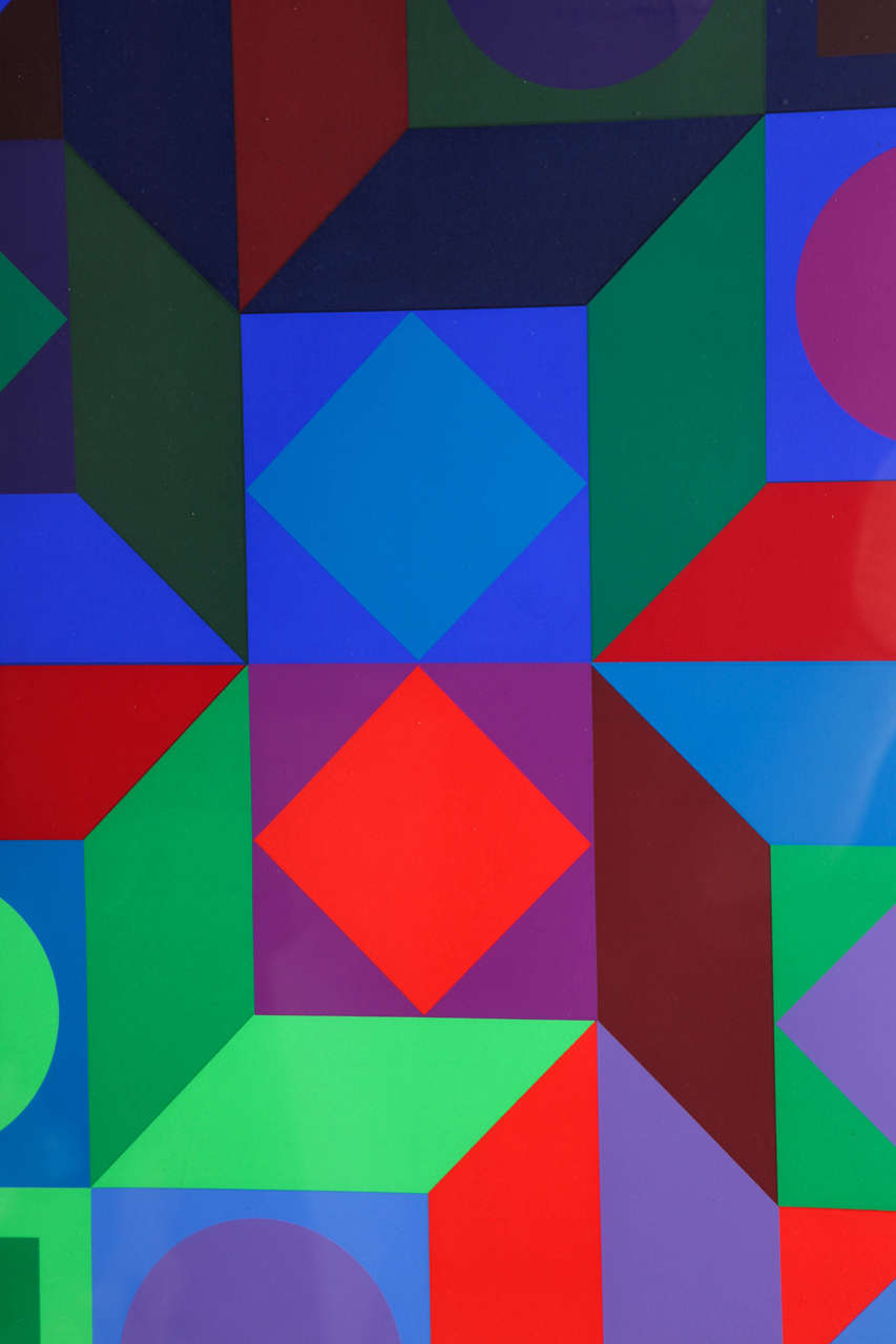 A Signed Lithograph by Victor Vasarely For Sale 1