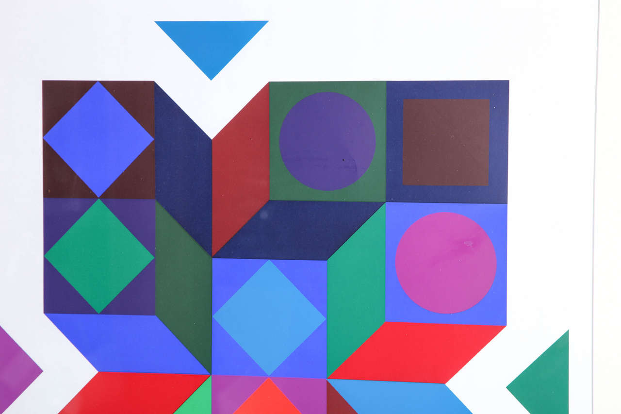 A Signed Lithograph by Victor Vasarely For Sale 4