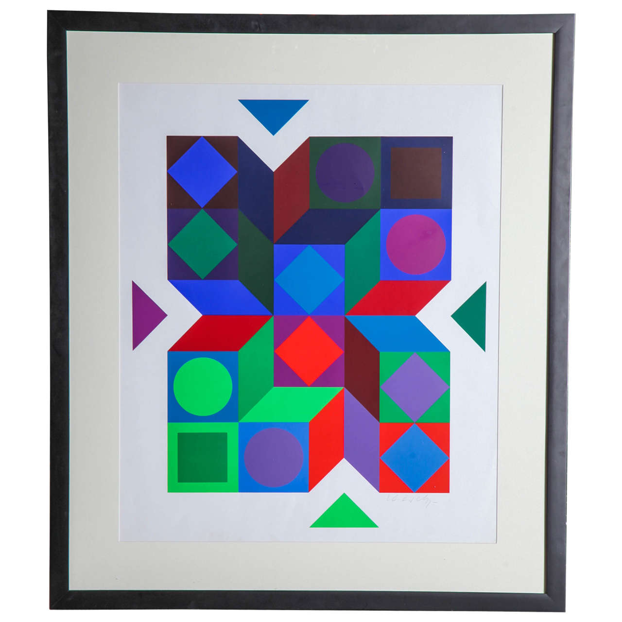 A Signed Lithograph by Victor Vasarely For Sale