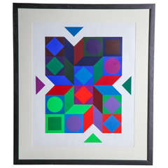 A Signed Lithograph by Victor Vasarely