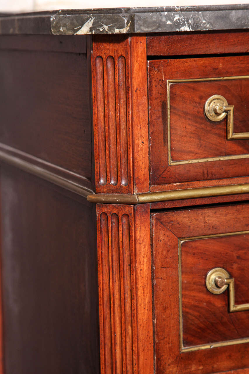 Louis XVI Style Mahogany Commode with Original Marble Top, France 19th Century For Sale 2