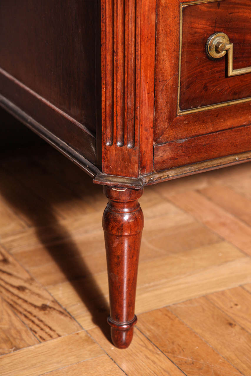 Louis XVI Style Mahogany Commode with Original Marble Top, France 19th Century For Sale 3