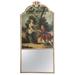 Large Carved and Gilded Trumeau Mirror, France 18th Century