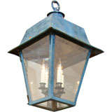 Pair of French Blue Steel Lanterns