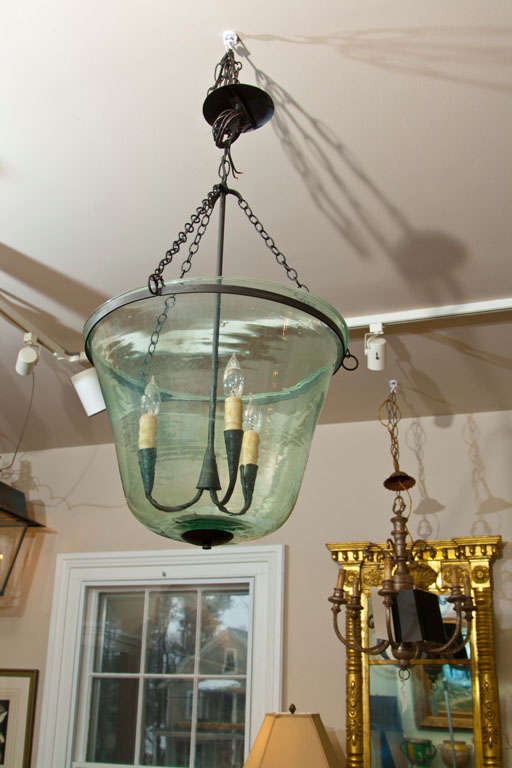 Beaux Arts French 19th Century Handblown Garden Cloche Lighting Fixture