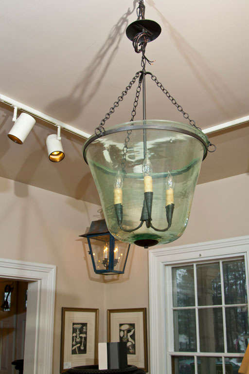 Hand-Crafted French 19th Century Handblown Garden Cloche Lighting Fixture