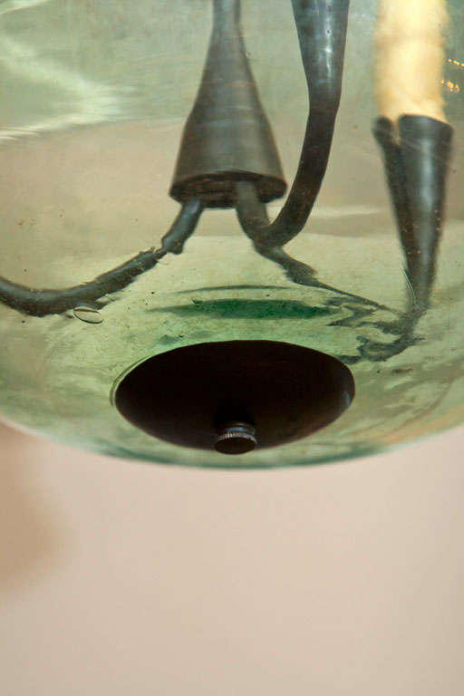 Blown Glass French 19th Century Handblown Garden Cloche Lighting Fixture