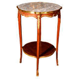 Antique 19th c marble topped Louis XV side table