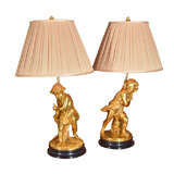 19th c signed pair of 19th c bronze dore fall and winter