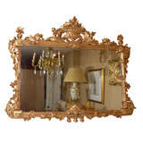 Antique 19th c  Italian  gided mantle mirror