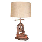 Vintage Large Pipe Vise re-purposed into table lamp