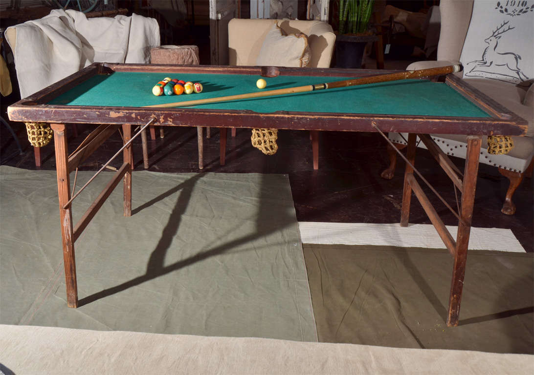 Folding Pool Table with set of pool balls.
