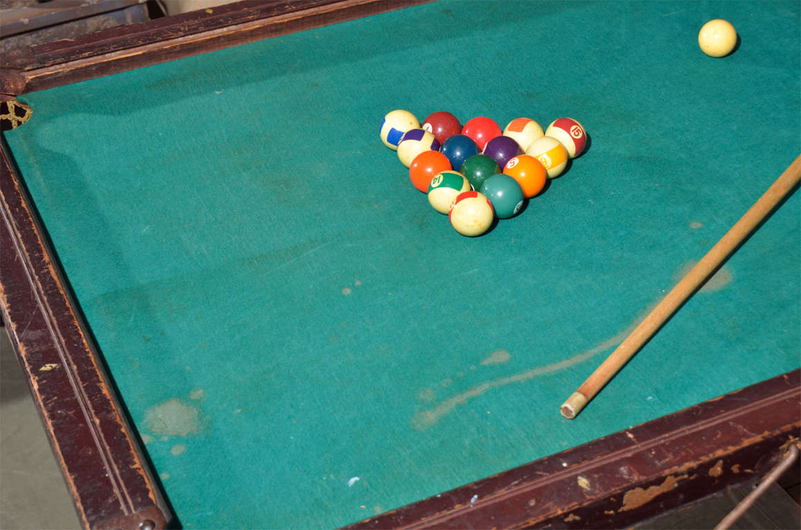 Folding Pool Table with Rope Pockets In Good Condition In Dallas, TX