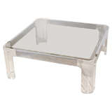 Lucite And Glass Coffee Table