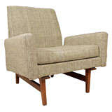 Jens Risom lounge chair on solid walnut frame