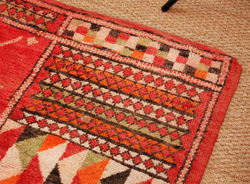 Wool Moroccan red rug