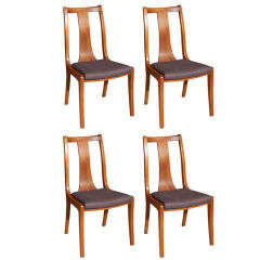 4 dining chairs with dark grey linen seat