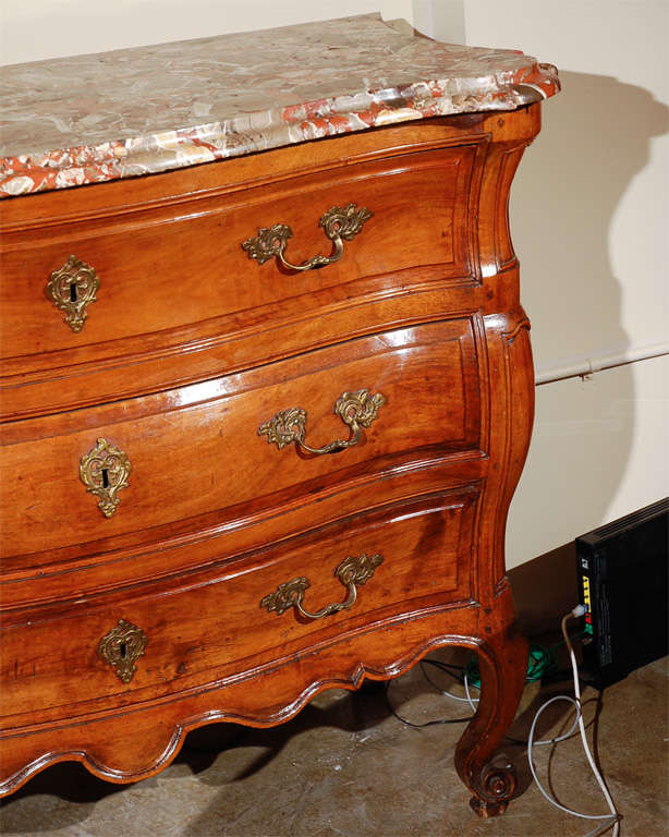 Hand-Carved Antique, French Commode with Marble Top