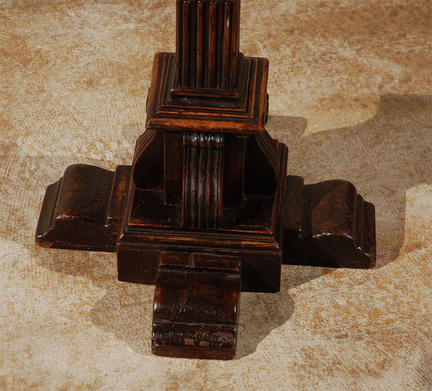Walnut Octagonal, Pedestal Table from Florence