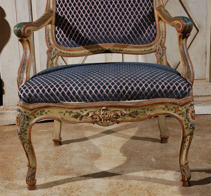 Italian Set of Two, Antique Venetian Armchairs For Sale